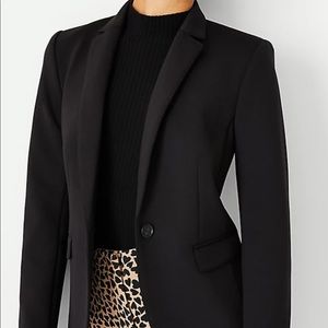 Ann Taylor Petite One-Button Blazer In Double Knit, Camel (NOT BLACK), 10P